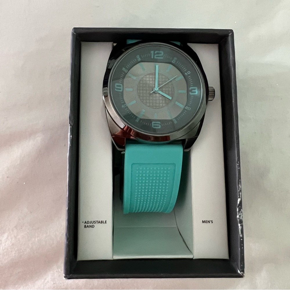 Mossimo men’s watch adjustable band grey and teal